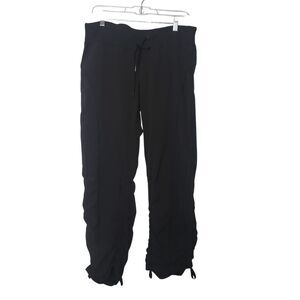 Zella Black Drawstring Waist Athletic Jogger Pants Womens Size 12